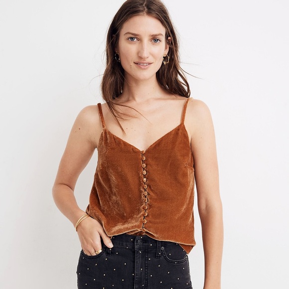 Madewell Tops - Madewell Velvet Button Front Tank